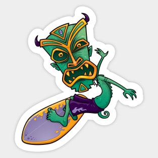 Tiki Surfer Dude Sticker